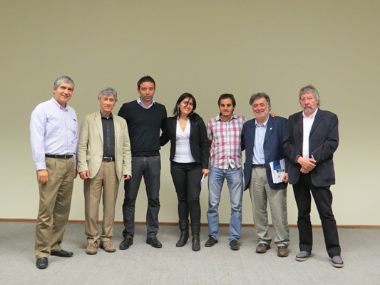 Equipo organizador y expositores de nuestro seminario: Carlos Saavedra, Rolando Rebolledo, Carlos Herrera, Pamela Reyes, Juan Pablo Staforelli, Carlos Zapata y Edgardo Neira.